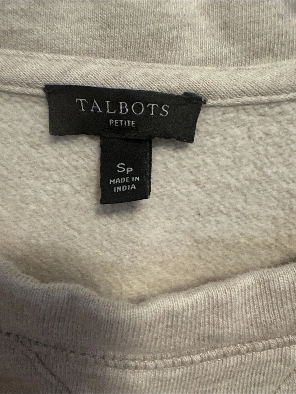 Talbots Light Cream Sweatshirt with Black Dog Outline